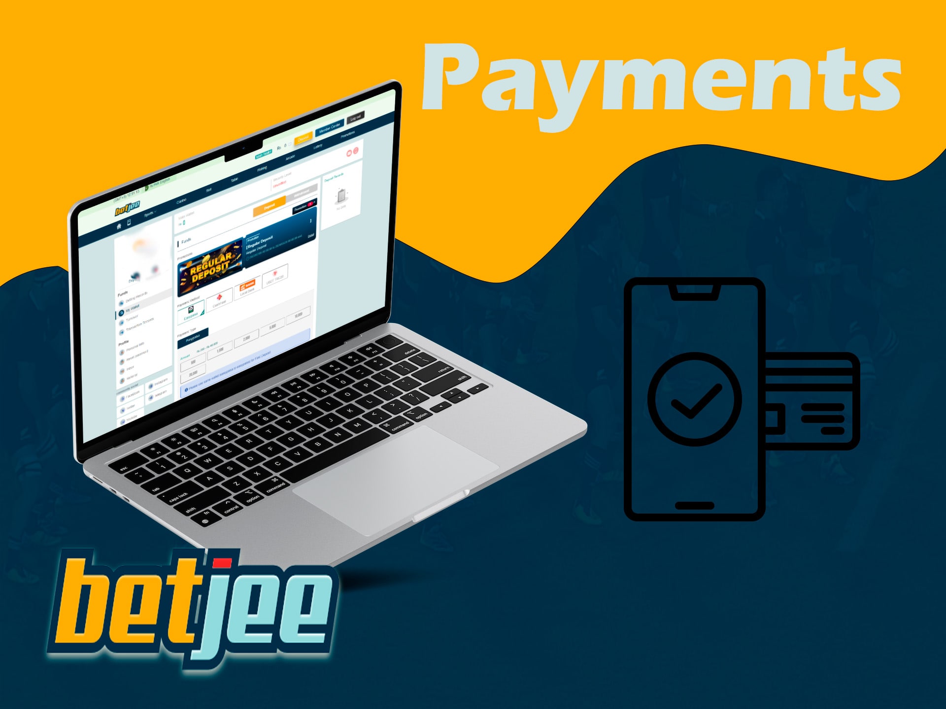 payments methods at betjee